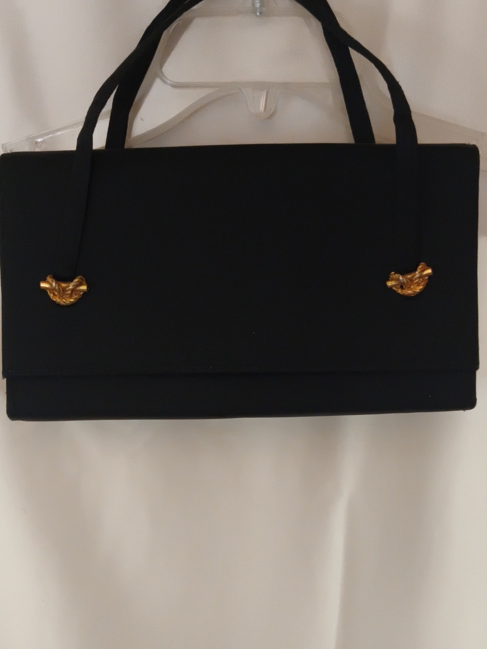 Black Evening Tote with Gold Accent